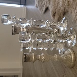 5 real crystal and mercury glass candle holders for the price of 2